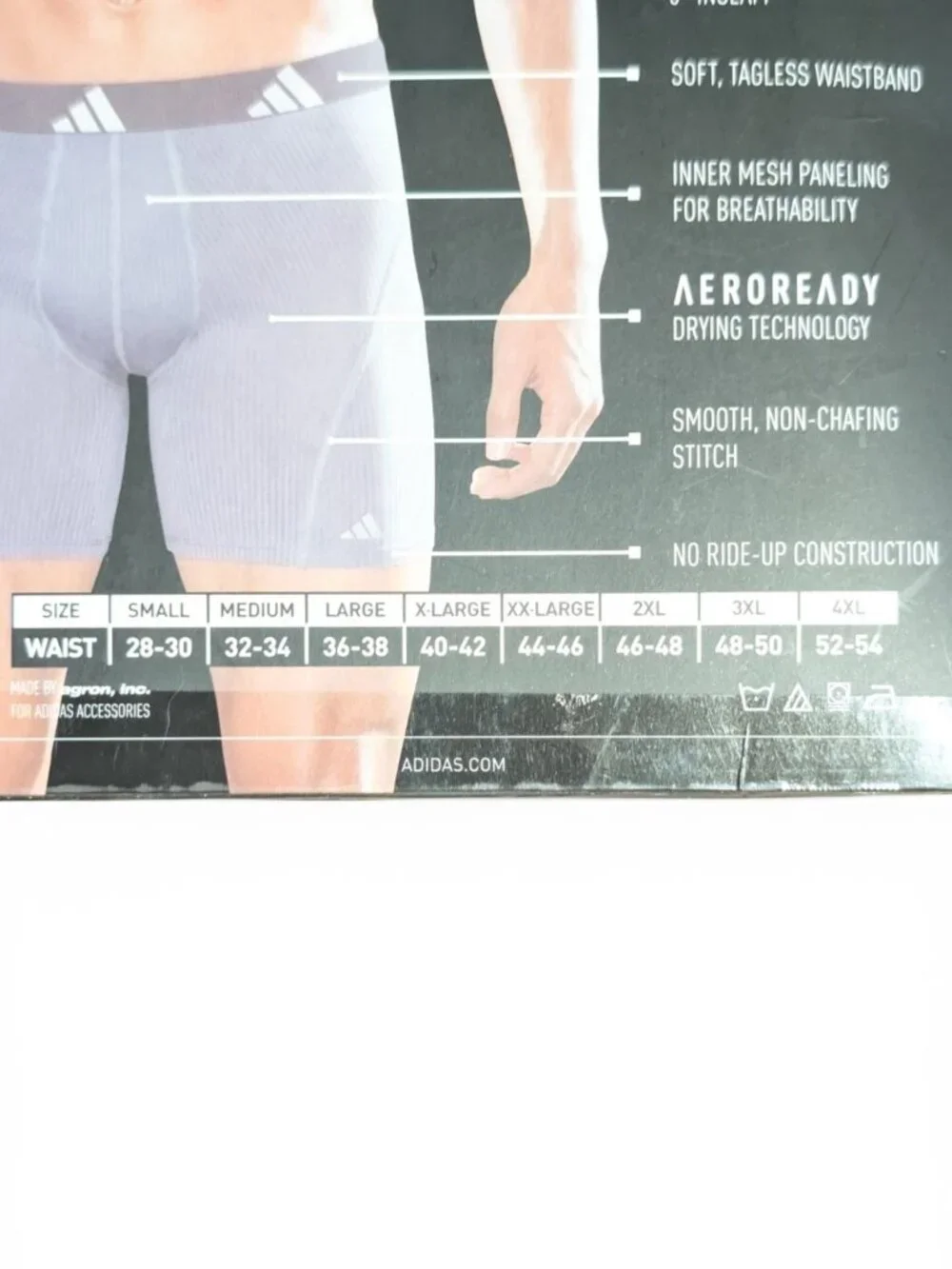 🩲NIB Adidas Men's Performance Mesh Boxer Briefs 3-Pack - XXL (44-46) Black/Gray
